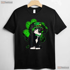 Funny St Catricks Day T-Shirt Cute Cat Leprechaun Hat Irish Pet Lover Tee