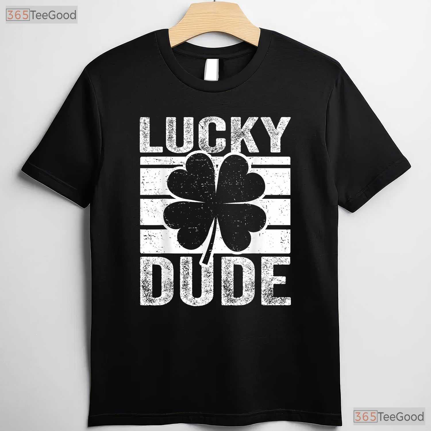 Funny Lucky Dude St Patricks Day T-Shirt Toddler Boys Kids Cool Irish Tee