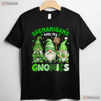 Shenanigans With My Gnomies St Patricks Day T-Shirt Leopard Plaid Women
