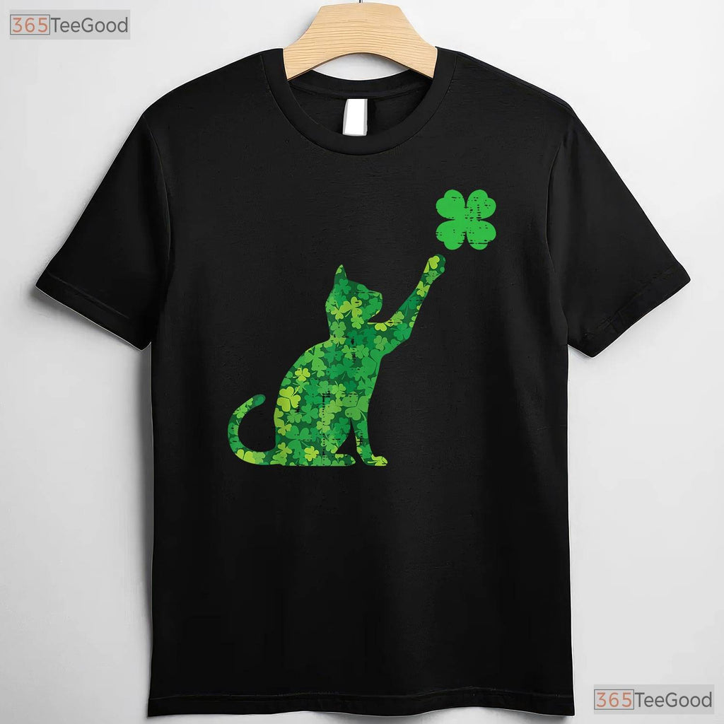 Cute Cat Shamrock Saint Pattys St Patricks Day T-Shirt Kitten Lover Gift