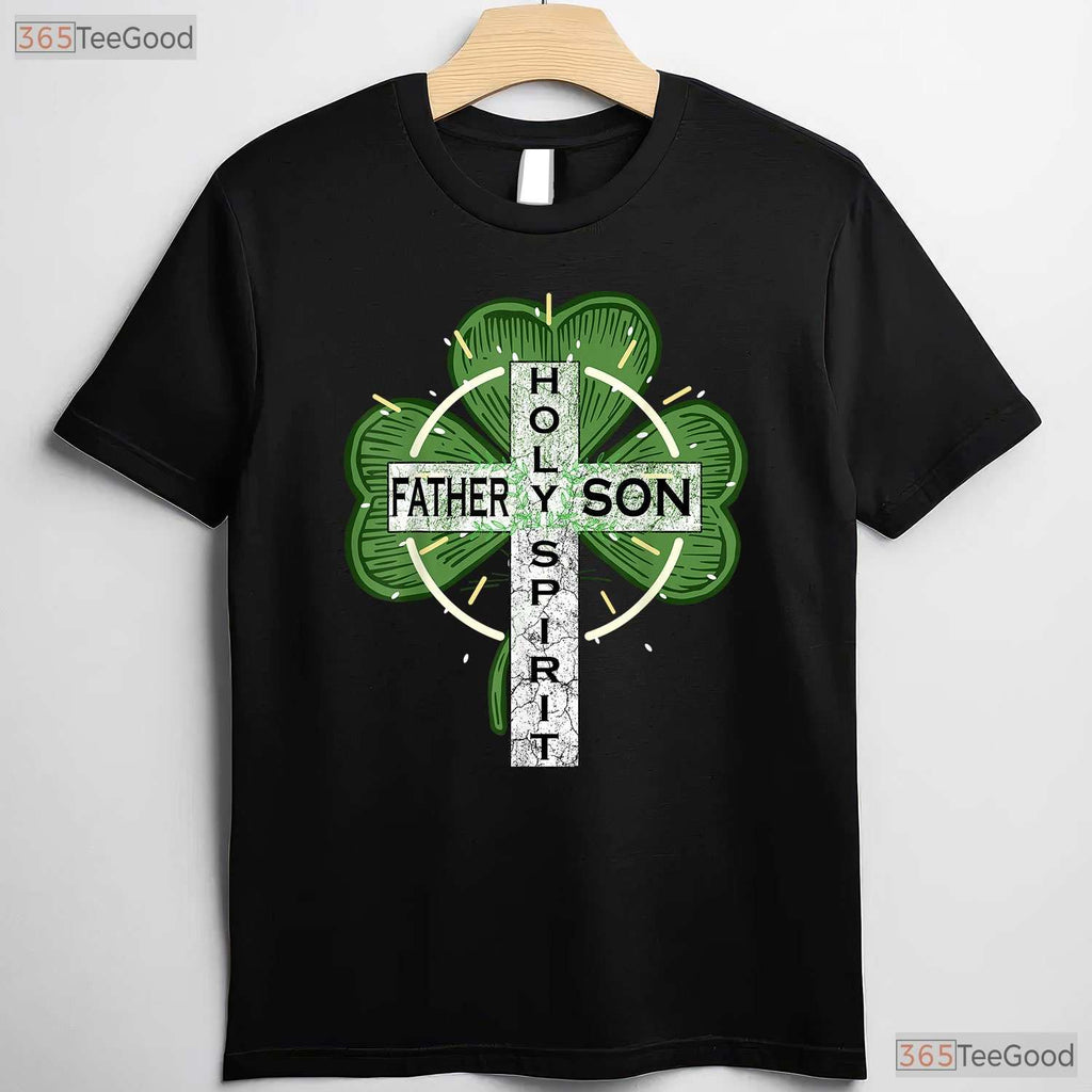 Father Son Holy Spirit Shamrock St Patricks Day T-Shirt Religious Irish