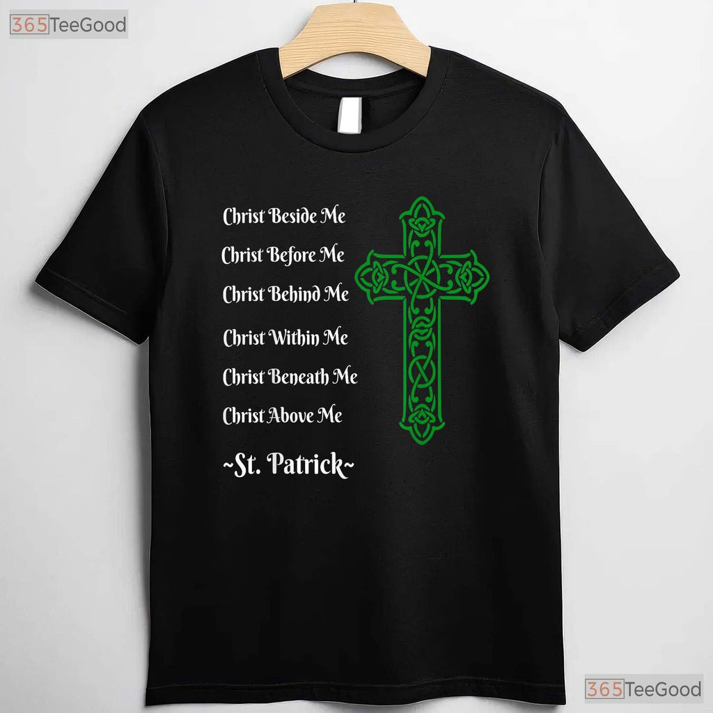 St Patricks Day Prayer T-Shirt Irish Christian Cross Religious Faith Gift