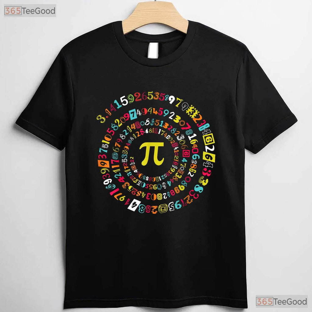 Funny Spiral Pi Math T-Shirt 3 - 14 Number Geometry Teacher Student Gift Tee