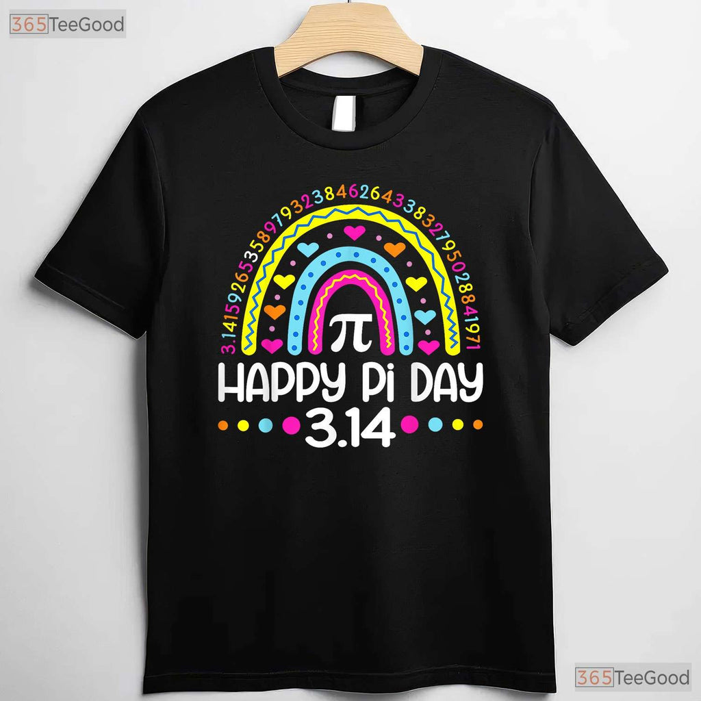 Happy Pi Day Rainbow 3 - 14 Number Math Teacher Women Girls Cute T-Shirt