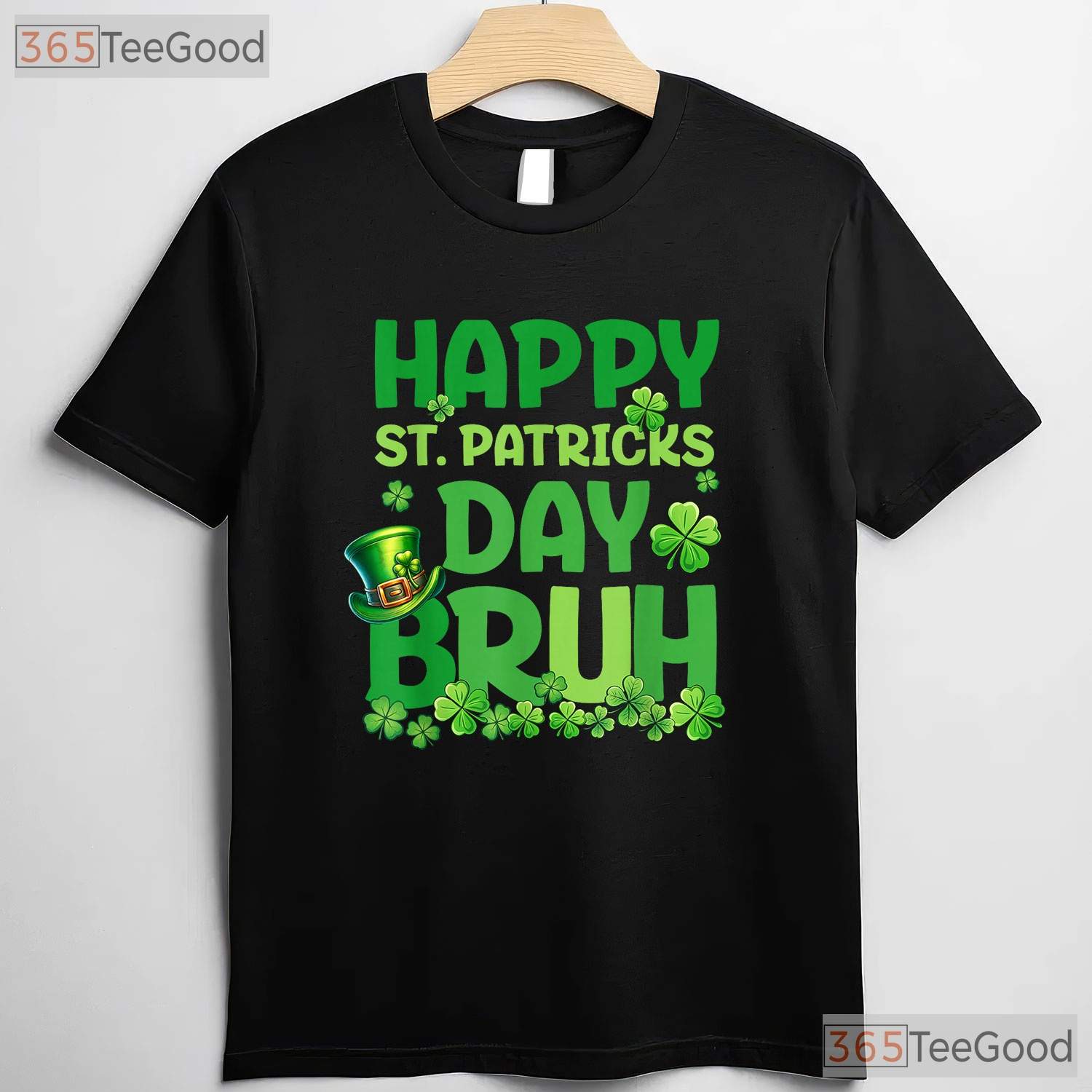 Bruh St Patricks Day T-Shirt Funny Teens Boys Kids Green Shamrock Meme Tee