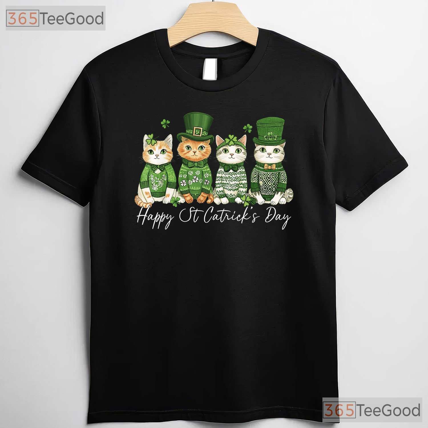 Happy St Catricks Day T-Shirt Funny Cat Lover Kitten St Patricks Day Tee