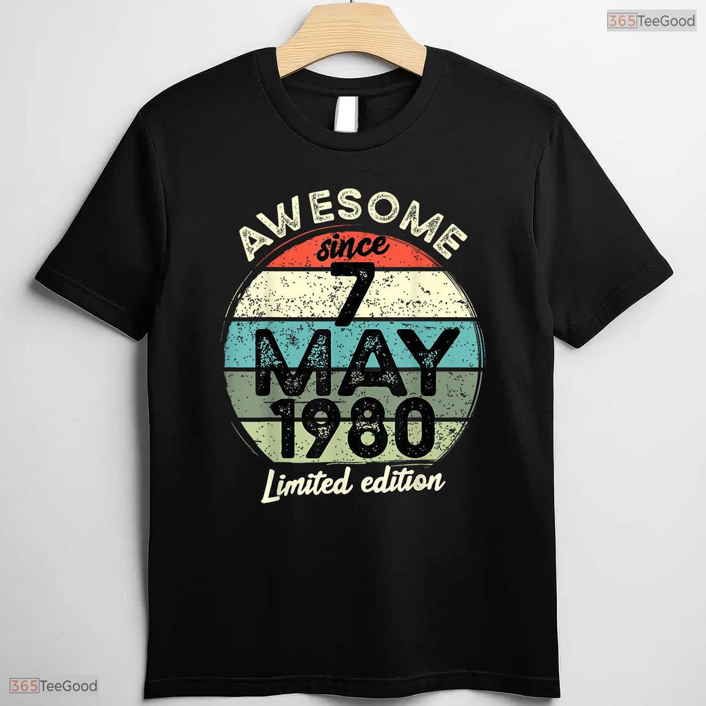 Awesome May 7 1980 46th Birthday T-Shirt- Unique May Birthday Shirt For Him