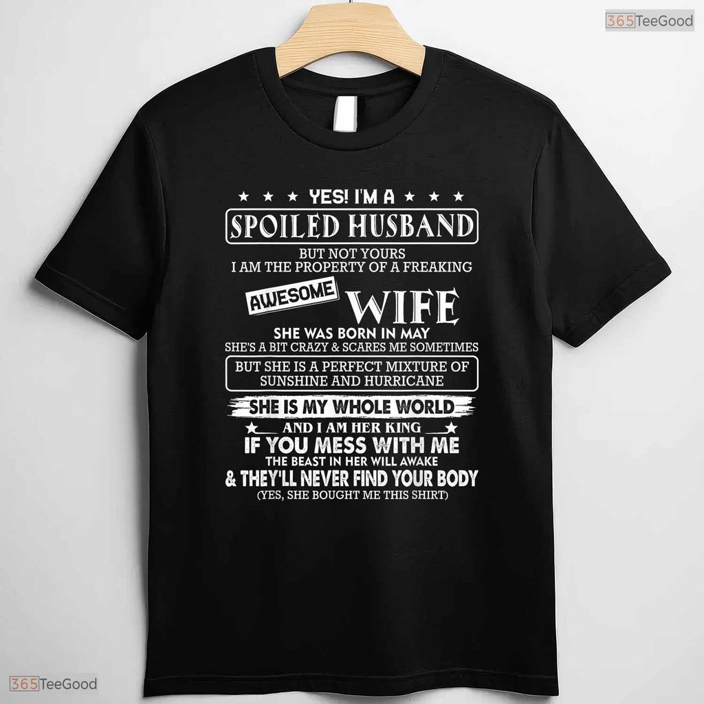 My Awesome Wife Was Born In May T-Shirt- Unique May Birthday Shirt Gift Idea