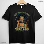 Camo Black Woman Afro Taurus Queen T-Shirt- Unique May Birthday Shirt Gift Idea