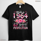 Made In 1964 Floral 62nd Birthday Women T-Shirt- Unique May Birthday Shirt Gift
