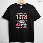 Floral Made In 1978 48th Birthday Women T-Shirt- Unique May Birthday Shirt Gift