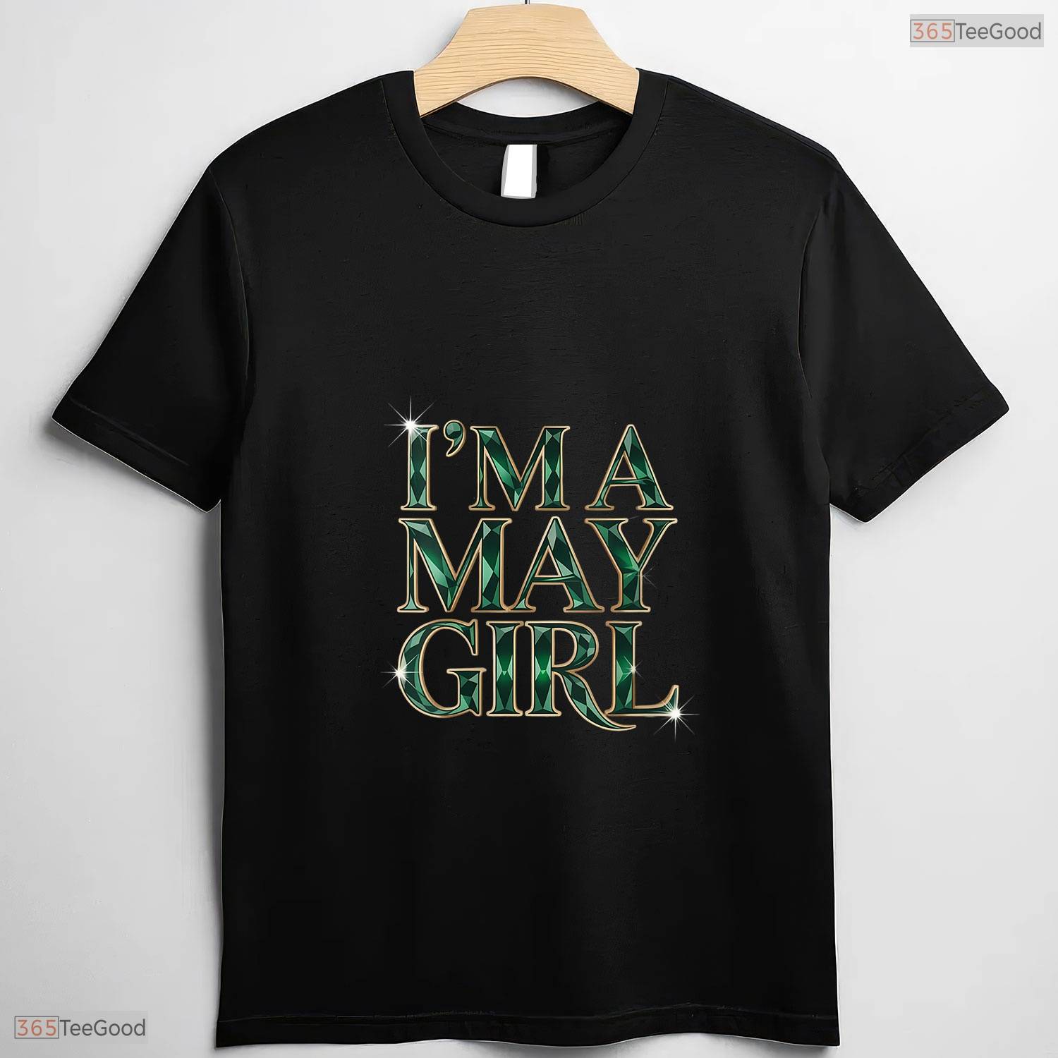 Beautiful I Am A May Girl Emerald Green Birthstone Themed V-Neck T-Shirt For Women