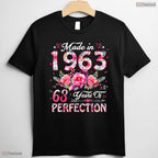 Beautiful 63 Year Old Made In 1963 Floral 63rd May Birthday Women Graphic T-Shirt