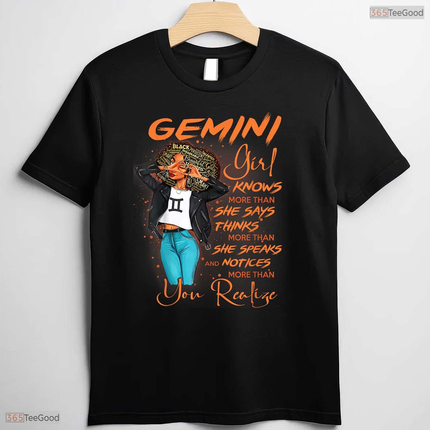 Smart Gemini Girl Knows More Than She Says Black Women's May Birthday T-Shirt Gift
