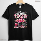 Vintage Floral Made In May 1928 98th May Birthday Celebration Shirt For Women