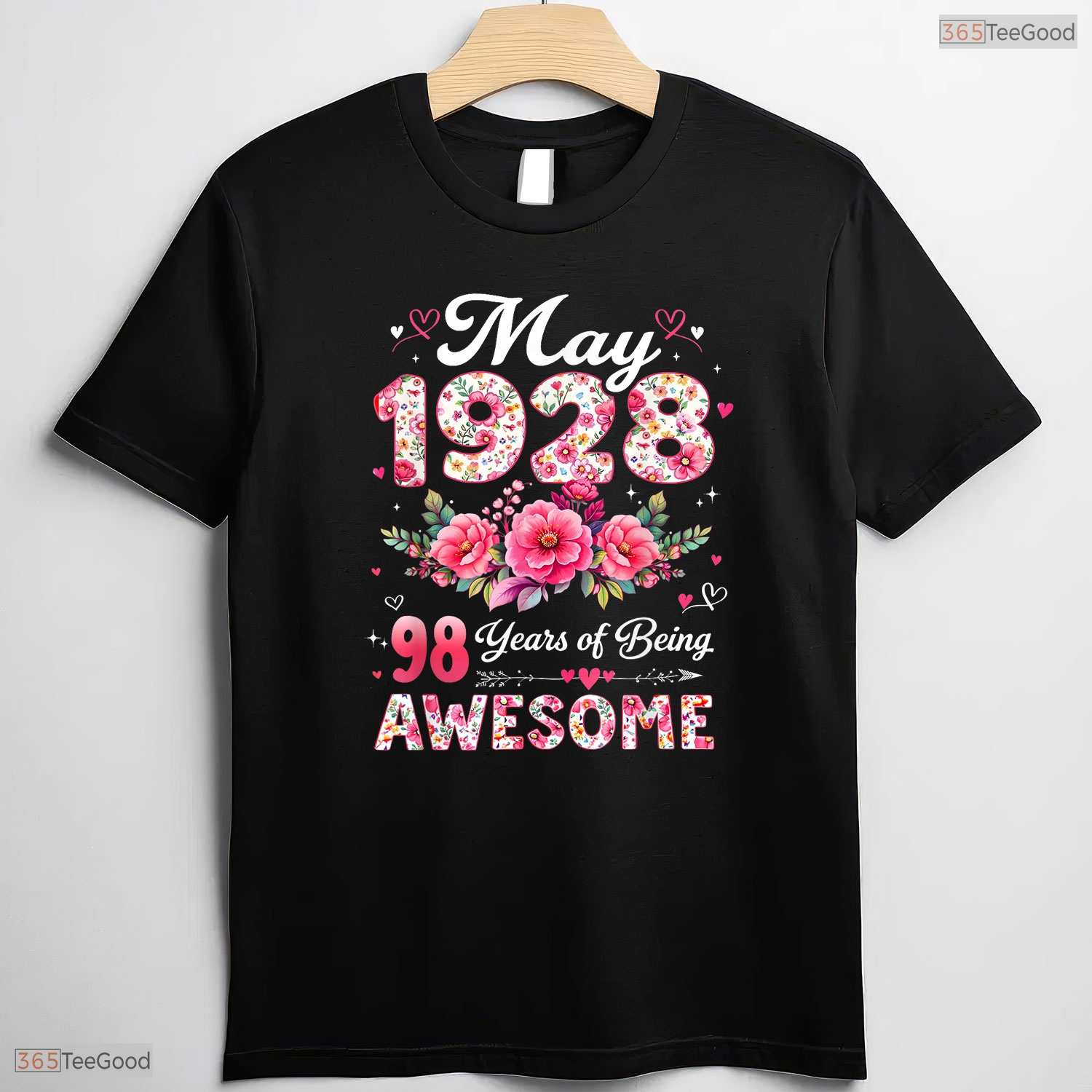 Vintage Floral Made In May 1928 98th May Birthday Celebration Shirt For Women