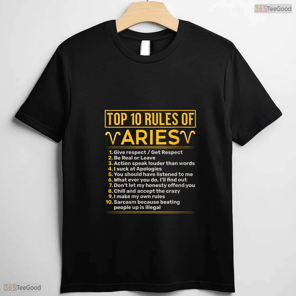 Top Ten Rules Of A Taurus Astrology V-Neck T-Shirt Funny May Birthday Gift