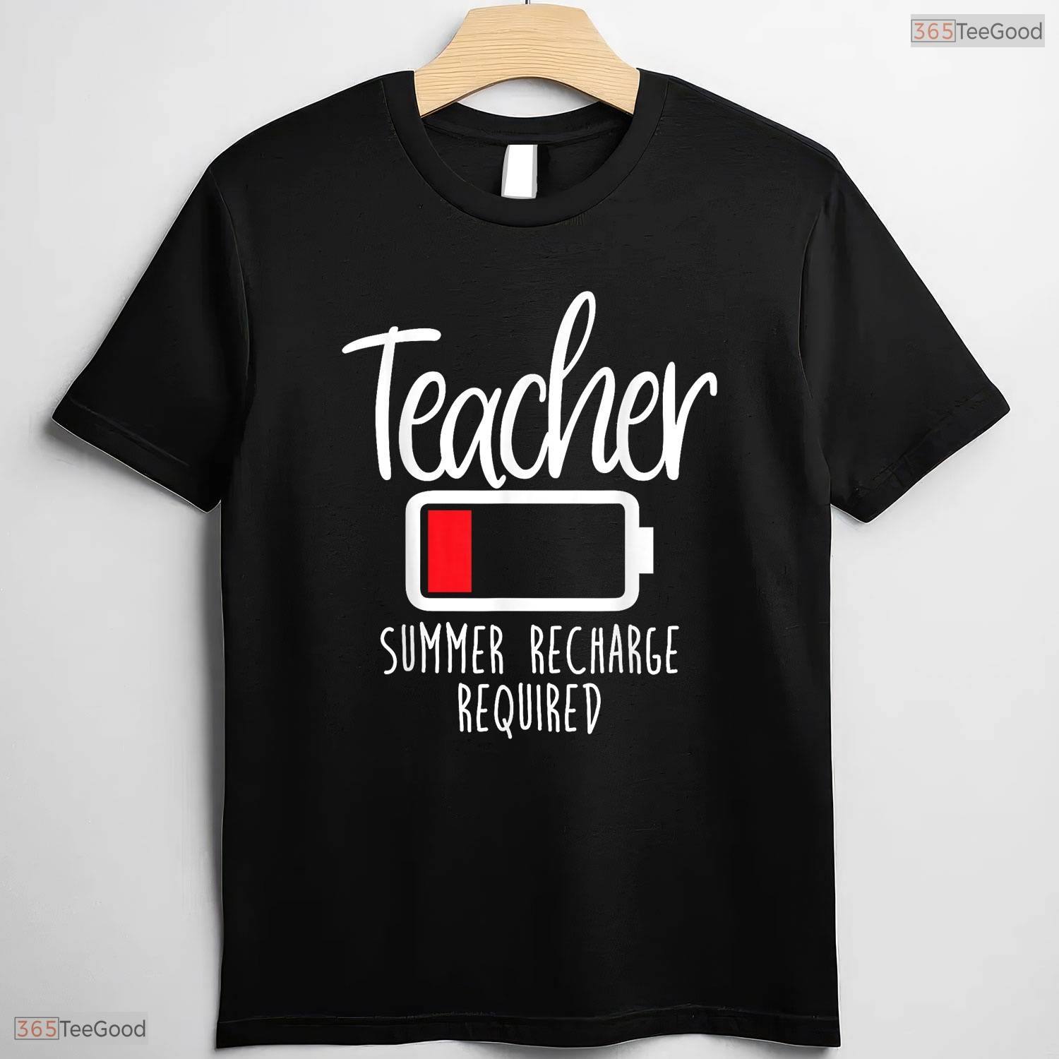 Summer Recharge Required Funny Teacher T-Shirt- Women's May Birthday Shirt