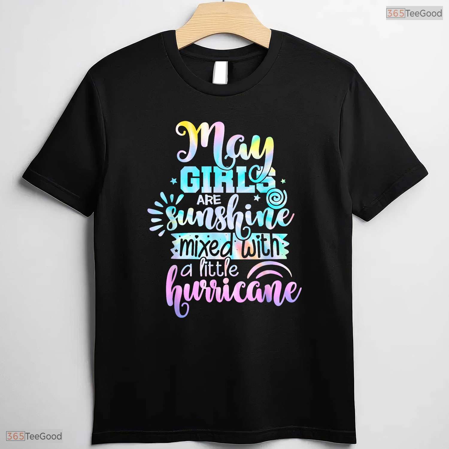 May Girls Are Sunshine Mixed With A Hurricane T-Shirt- May Birthday Shirt
