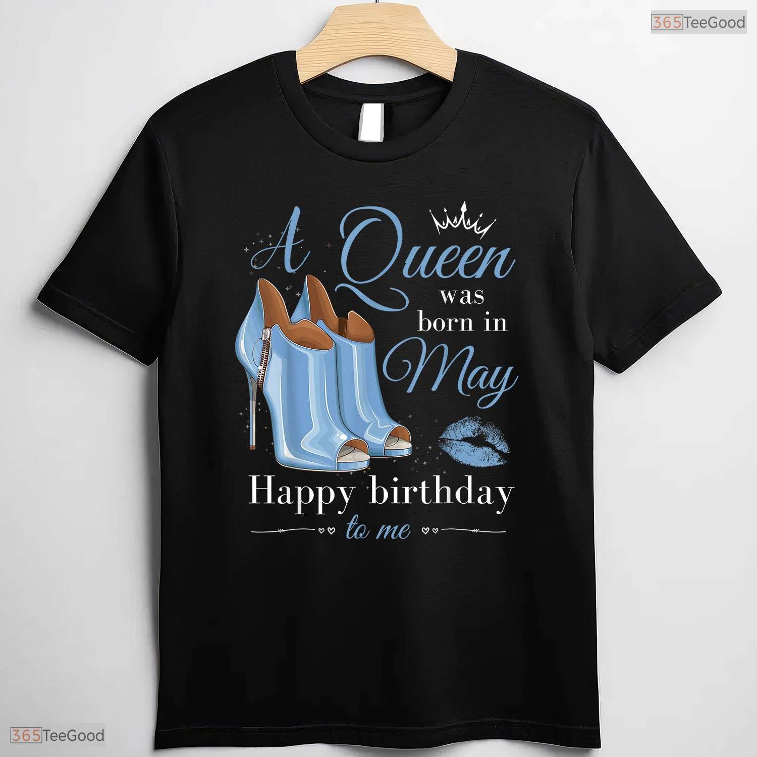A Queen Was Born In May T-Shirt- Best May Birthday Celebration Shirt For Her