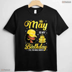 Afro Queen May Is My Birthday T-Shirt- Beautiful May Birthday Apparel For Her