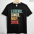 Retro Legend Since May 2019 T-Shirt- Unique May Birthday Celebration Apparel