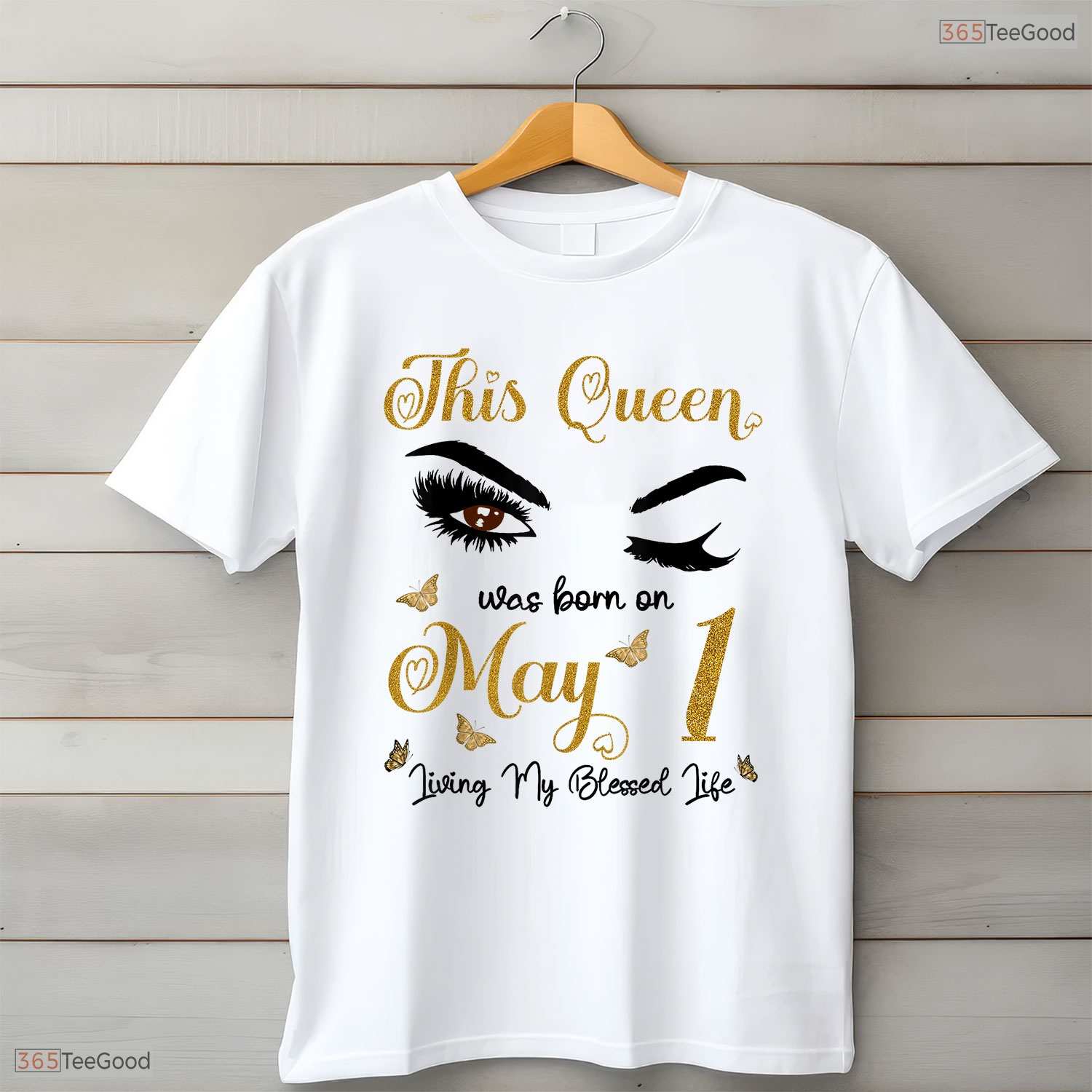 Cute Eyelashes Born On May 1st T-Shirt- Unique May Birthday Celebration Shirt