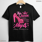 High Heels Born On May 4th T-Shirt- Unique May Birthday Celebration Apparel