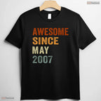 Awesome Since May 2007 Retro T-Shirt- Unique 19th May Birthday Shirt Gift