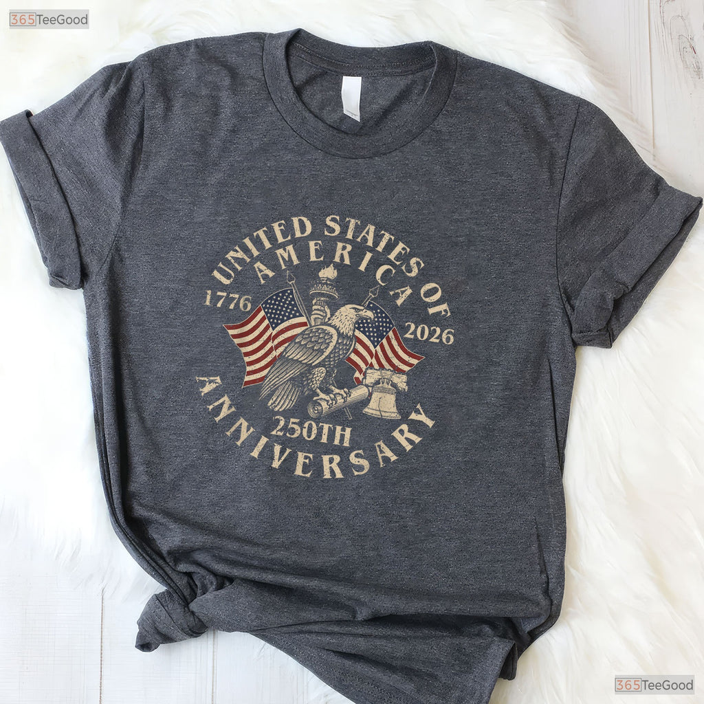 Vintage USA 250th Anniversary Patriotic Valentine T-Shirt Fly Fishing Gifts