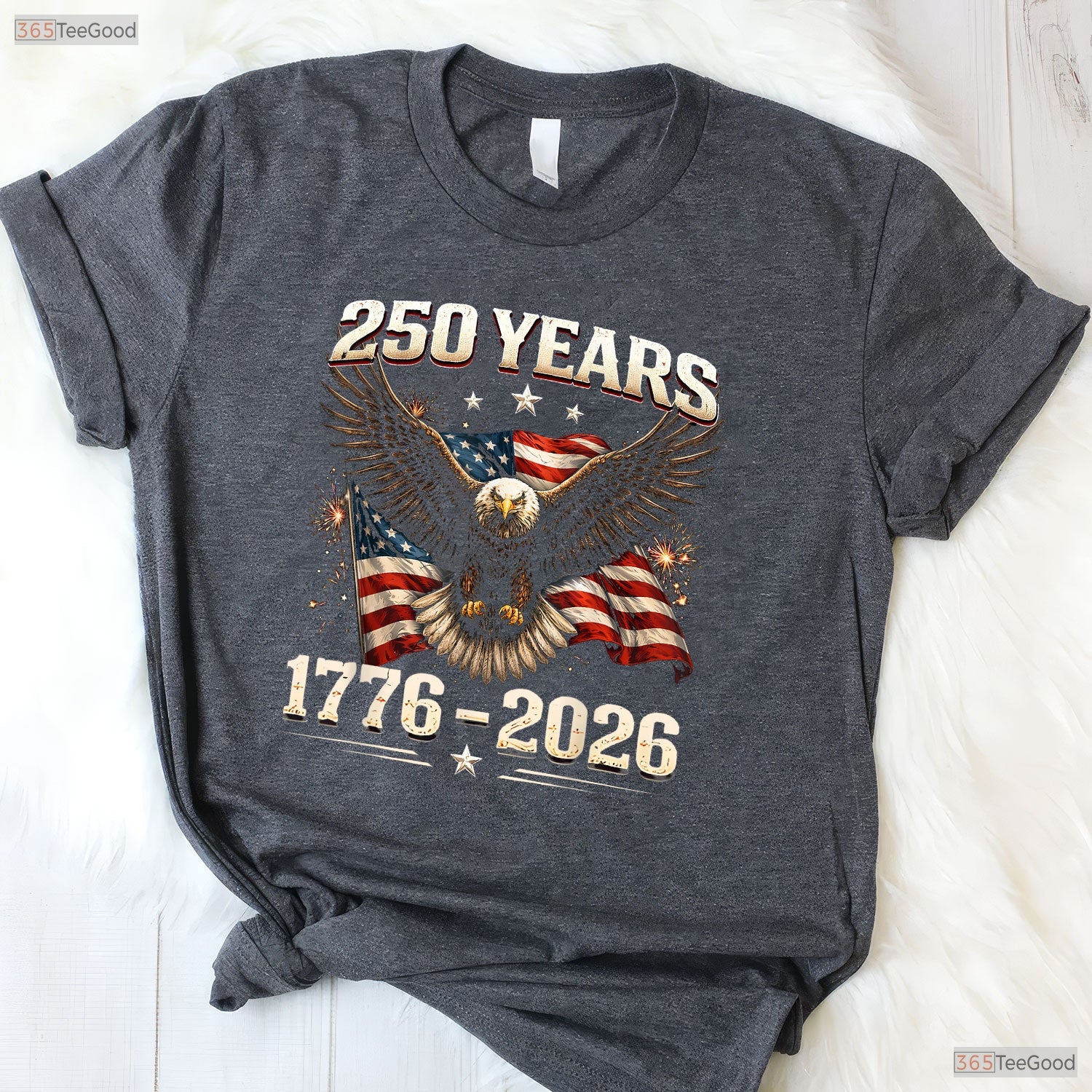 250th Anniversary USA Eagle Independence Valentine T-Shirt Bass Fishing Gear