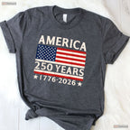 America 250 Years 4th of July USA Flag Valentine T-Shirt Kayak Fishing Gear