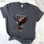 250 Years Faith Freedom Eagle USA Valentine T-Shirt Saltwater Fishing Gifts