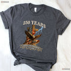 250 Years Christian Faith Freedom USA Valentine T-Shirt Trout Fishing Wear