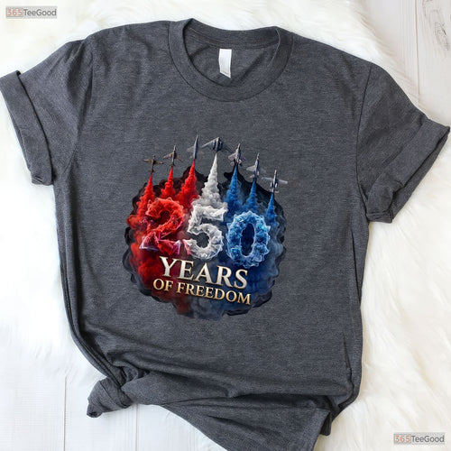 250 Years Freedom 4th of July USA Valentine T-Shirt Ice Fishing Apparel Men