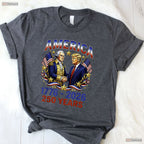 250 Years America Anniversary Trump Washington Valentine T-Shirt Bass Fishing