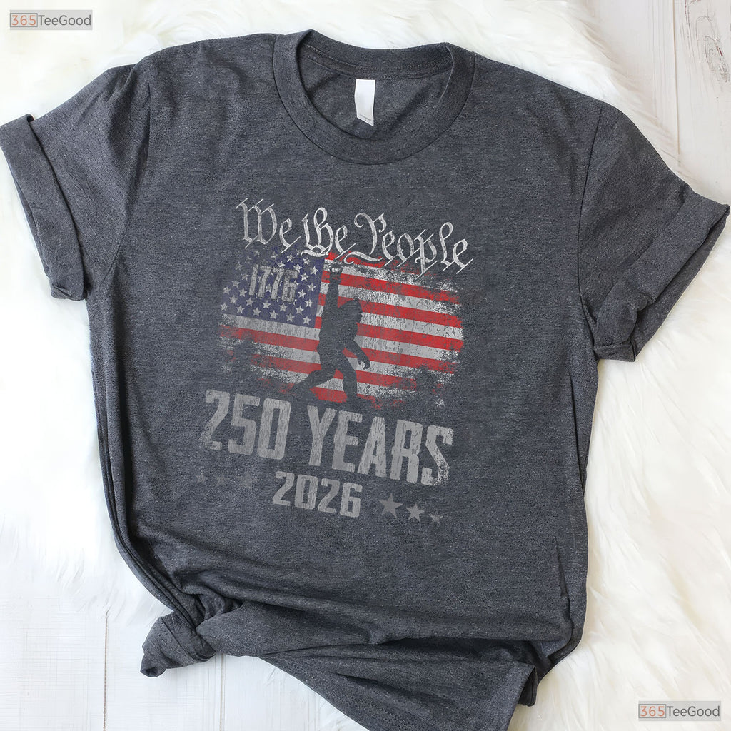 250 Years 250th Anniversary Bigfoot Valentine T-Shirt Carp Fishing Apparel