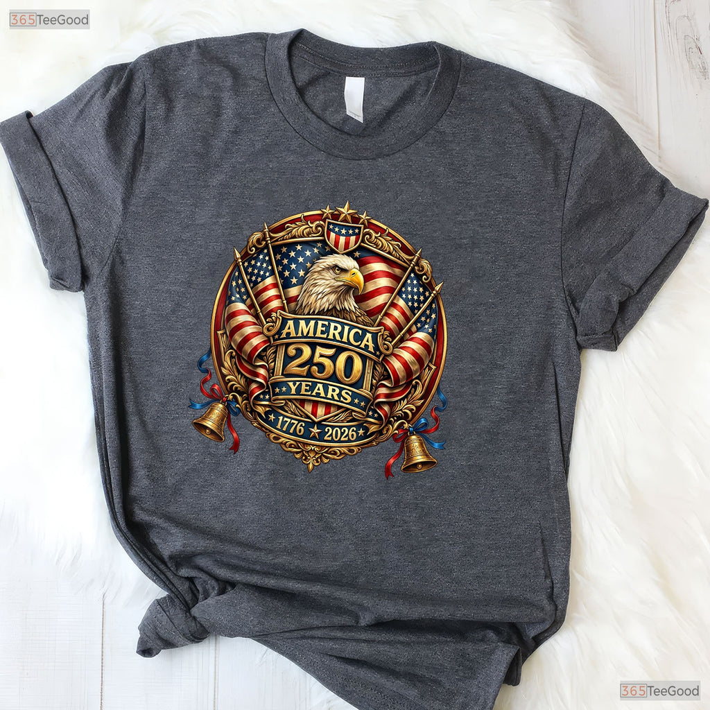 250 Years American Anniversary USA Flag Valentine T-Shirt Kayak Fishing Men