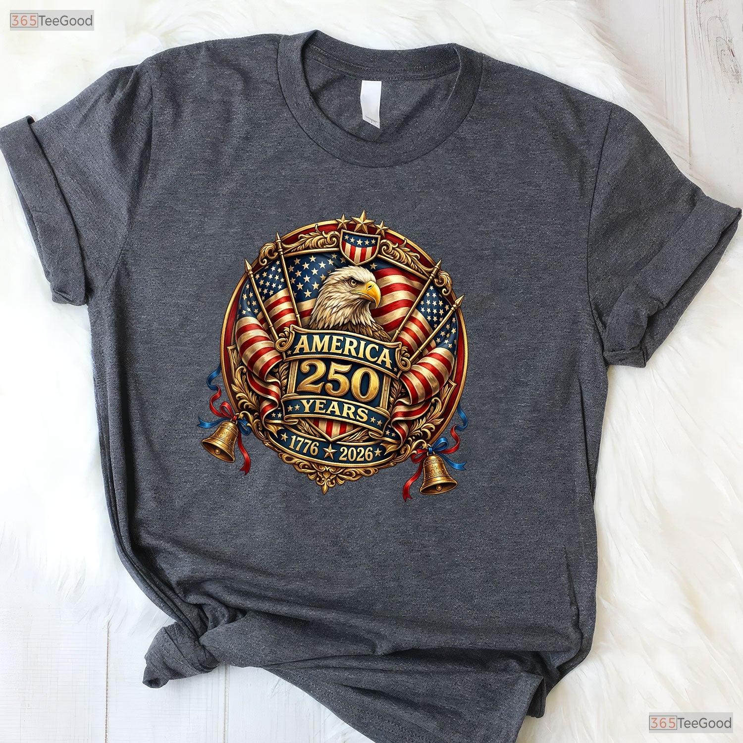 250 Years American Anniversary USA Flag Valentine T-Shirt Kayak Fishing Men