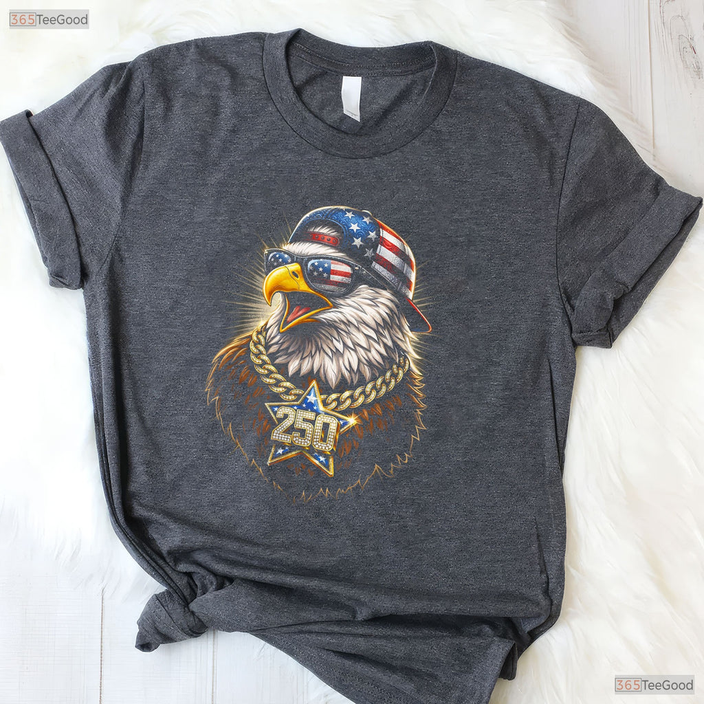 USA 250th Anniversary Funny Independence Valentine T-Shirt Trout Fishing Wear