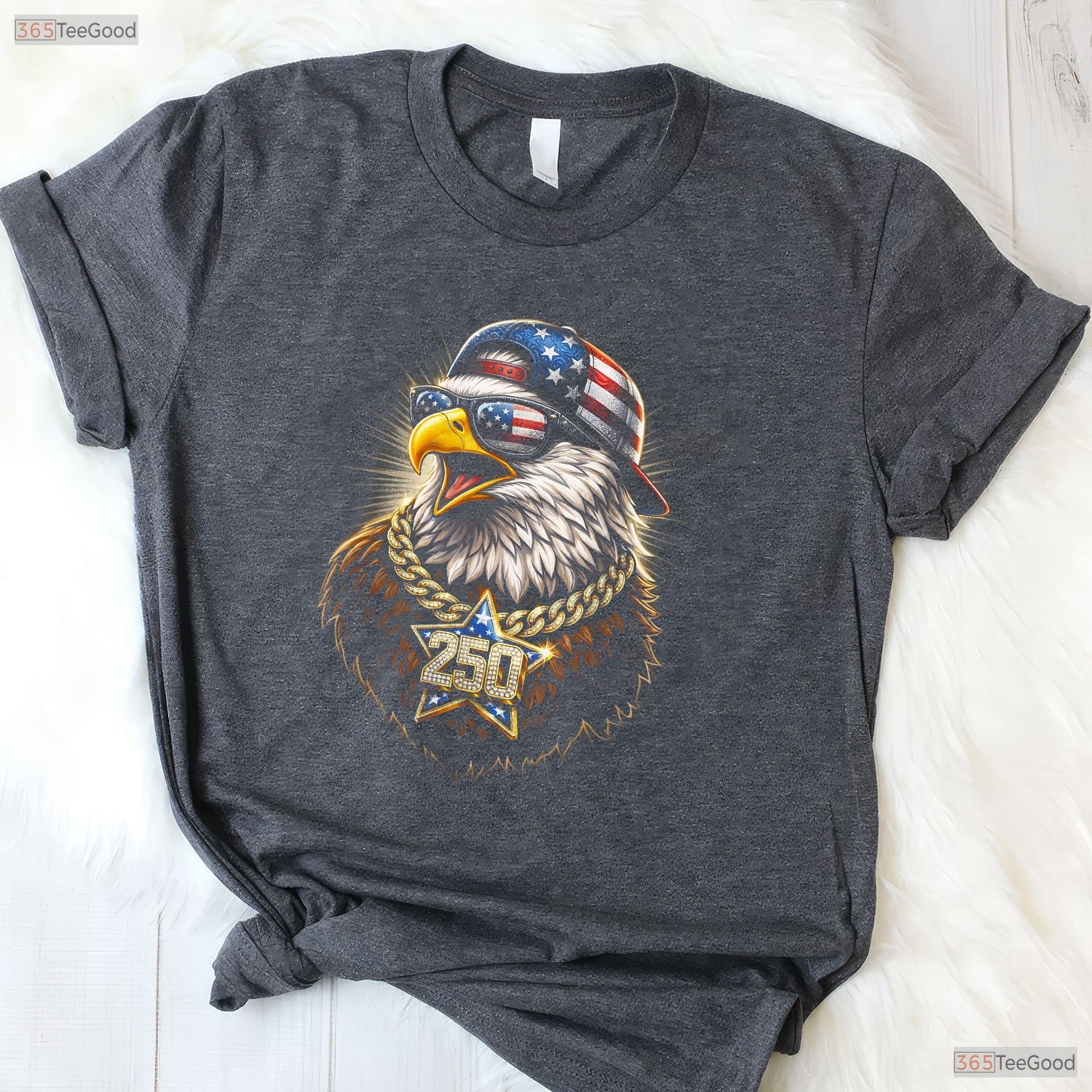 USA 250th Anniversary Funny Independence Valentine T-Shirt Trout Fishing Wear