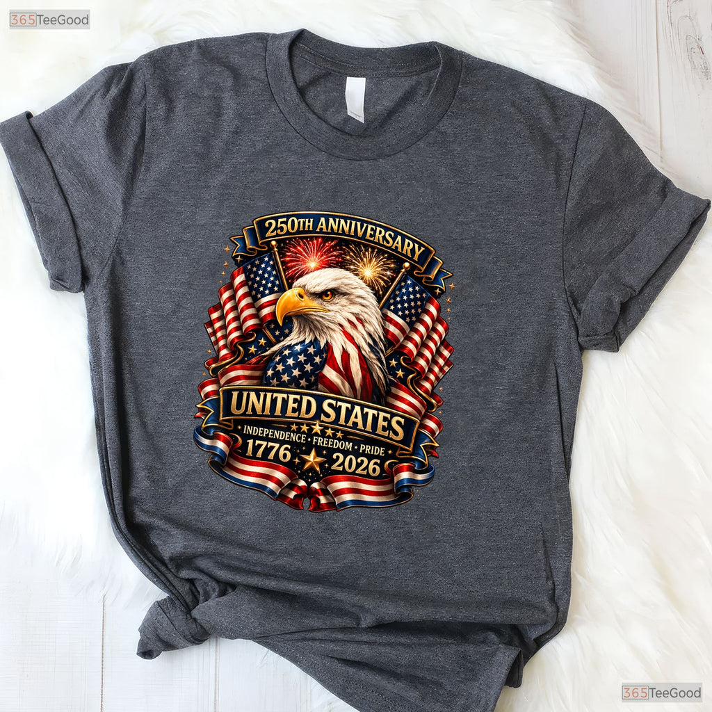 250th USA Patriotic Eagle 4th of July Valentine T-Shirt For Ice Fishing Mens