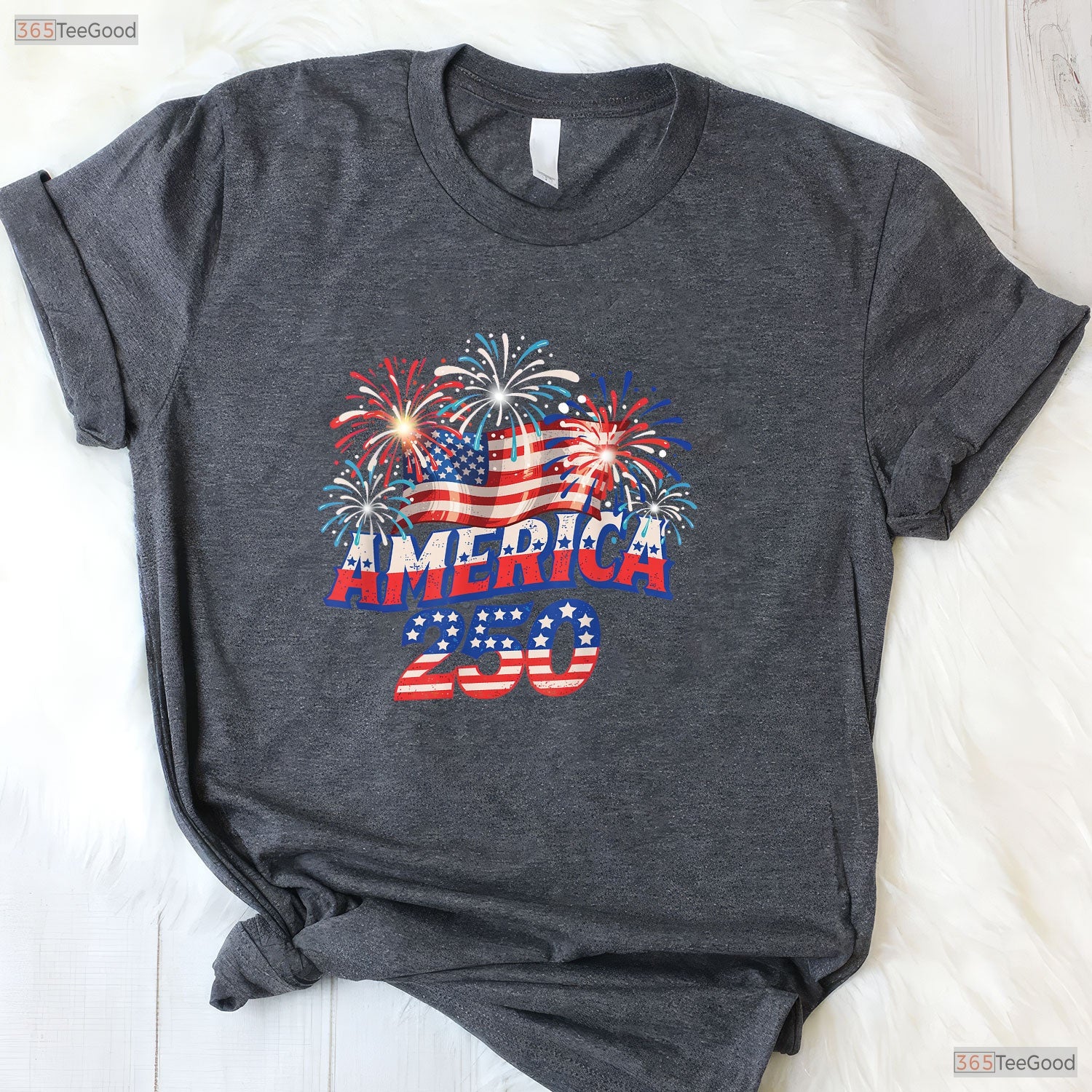 250 Years America Independence Freedom Valentine T-Shirt Saltwater Fishing
