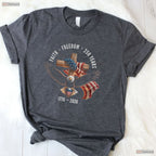 Faith Freedom 250 Years Christian Cross Valentine T-Shirt River Fishing Wear
