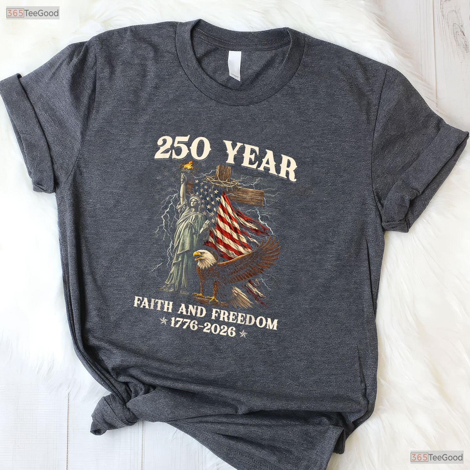 250th Anniversary USA Patriotic 4th July Valentine T-Shirt Catfish Fishing