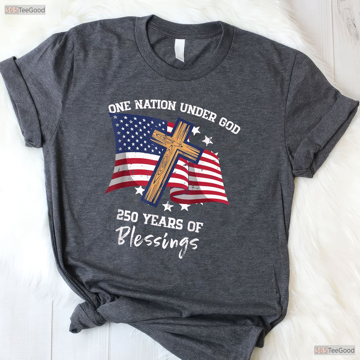 One Nation Under God 250 Years USA Valentine Shirt Surf Fishing Apparel Men