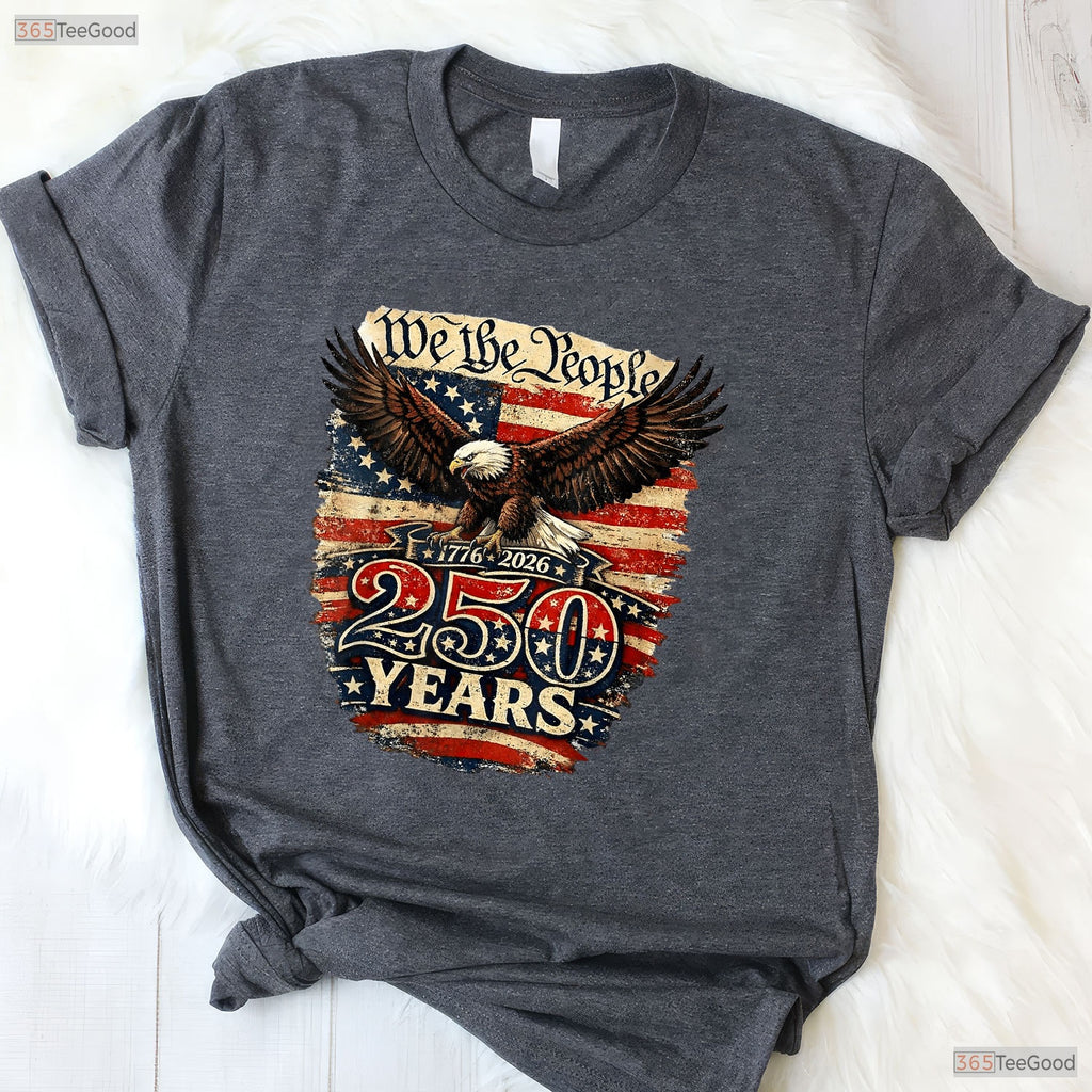 250th Anniversary USA Patriotic Eagle Valentine T-Shirt Ice Fishing Apparel