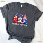 250 Years Anniversary USA Patriotic Gnome Valentine T-Shirt Bass Fishing Men