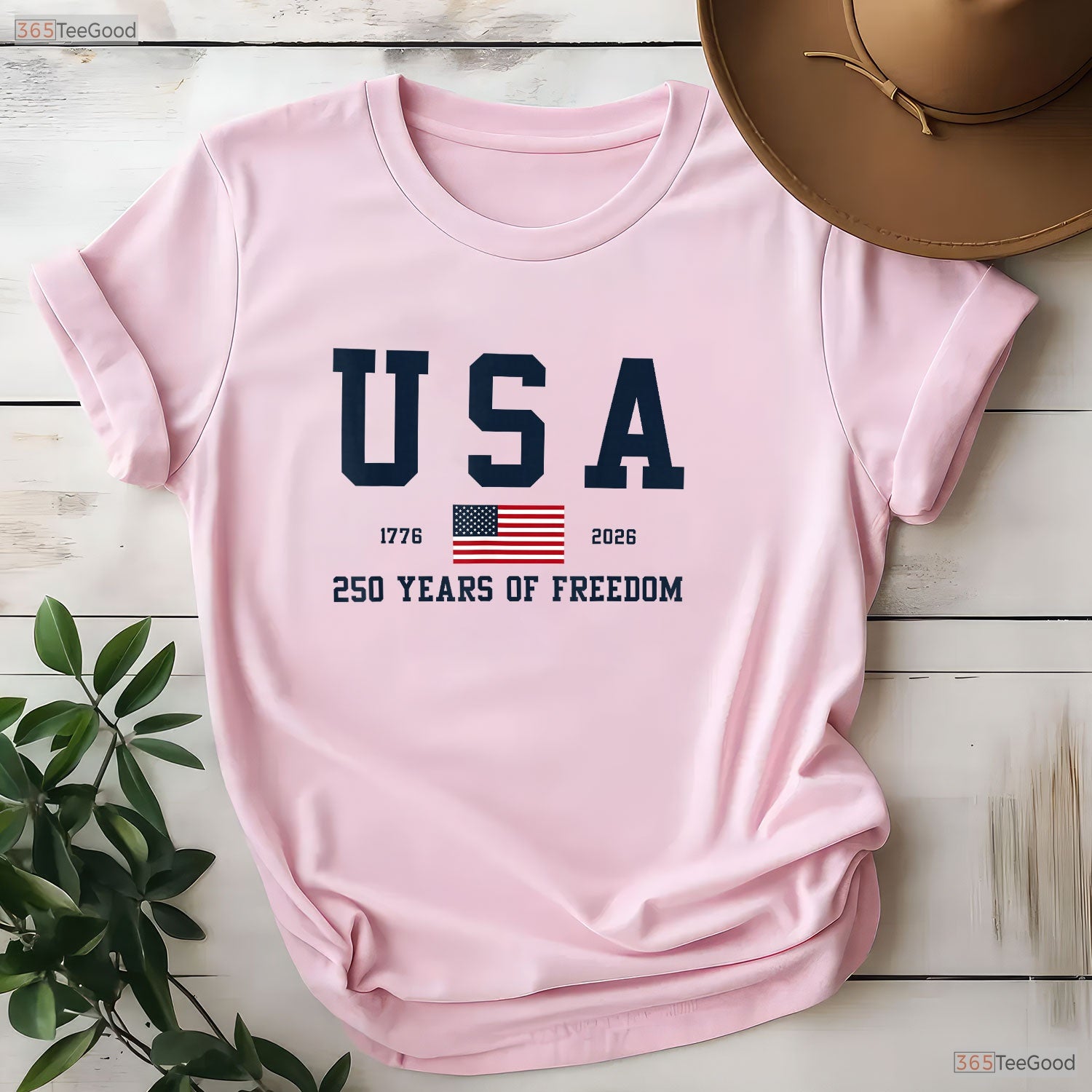 USA 250 Years of Freedom 1776 2026 Valentine T-Shirt Saltwater Fishing Gear