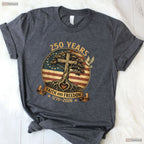 250 Years Faith Freedom USA Anniversary Valentine T-Shirt Deep Sea Fishing